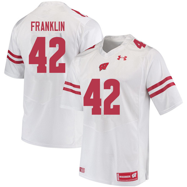 Men #42 Jaylan Franklin Wisconsin Badgers College Football Jerseys Sale-White